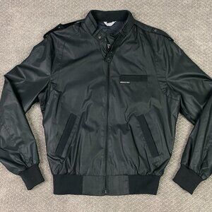 Vintage Members Only Jacket Men's 40 Black Bomber Rainbow Tag 80s 90s